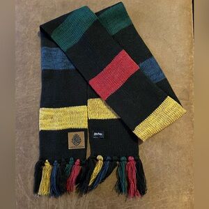 Unisex Harry Potter Hogwart’s Wide Striped Knit Scarf with tassels
